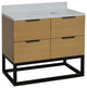 Mia 42" Bathroom Vanity, Blonde, Matte White