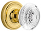 Classic Rosette Single Dummy Crystal Egg and Dart Knob, Unlacquered Brass