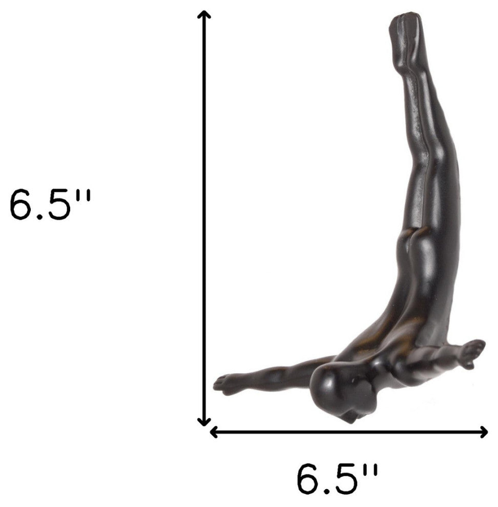7" Black Diver Resin Wall Decor