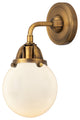 Beacon Sconce, Brushed Brass, Matte White, Matte White