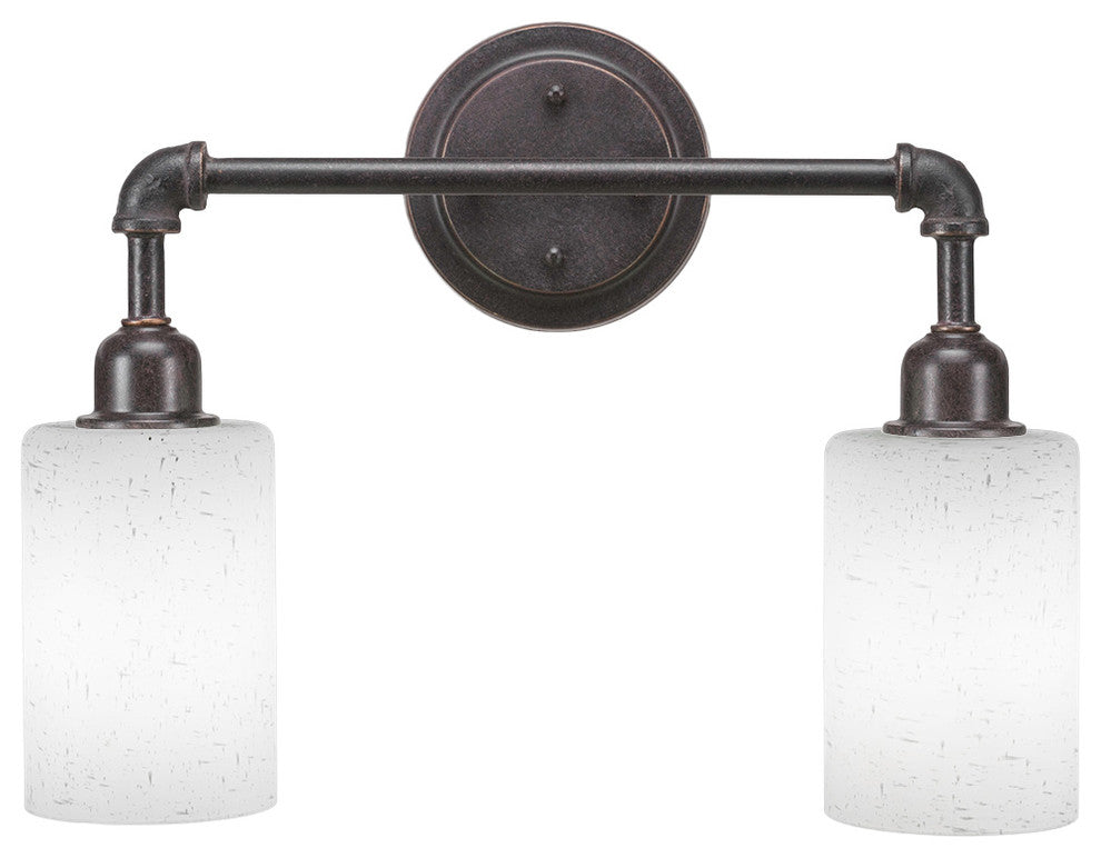 Vintage 2 Light Bath Bar, 4" White Muslin Glass