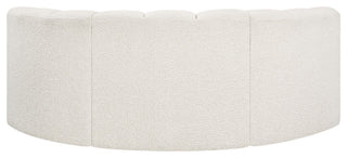 Arc Boucle Fabric Upholstered 3-Pc. Inward Curved Modular Sectional, Cream