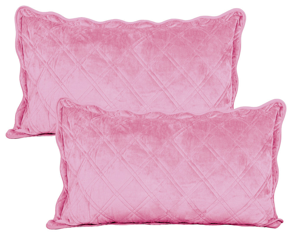 Supersoft Microplush Quilted 4-Piece Bed Spread Set, Pink, Queen
