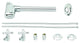 European Pedestal Lavatory Kit - Cross Handles In Polished Chrome