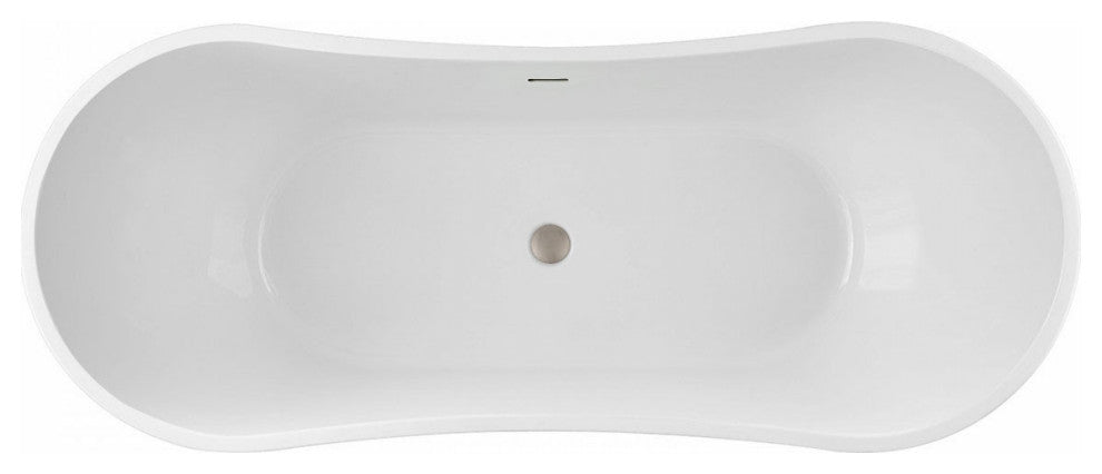 Philo 59 Inch Acrylic Double Slipper Freestanding Tub