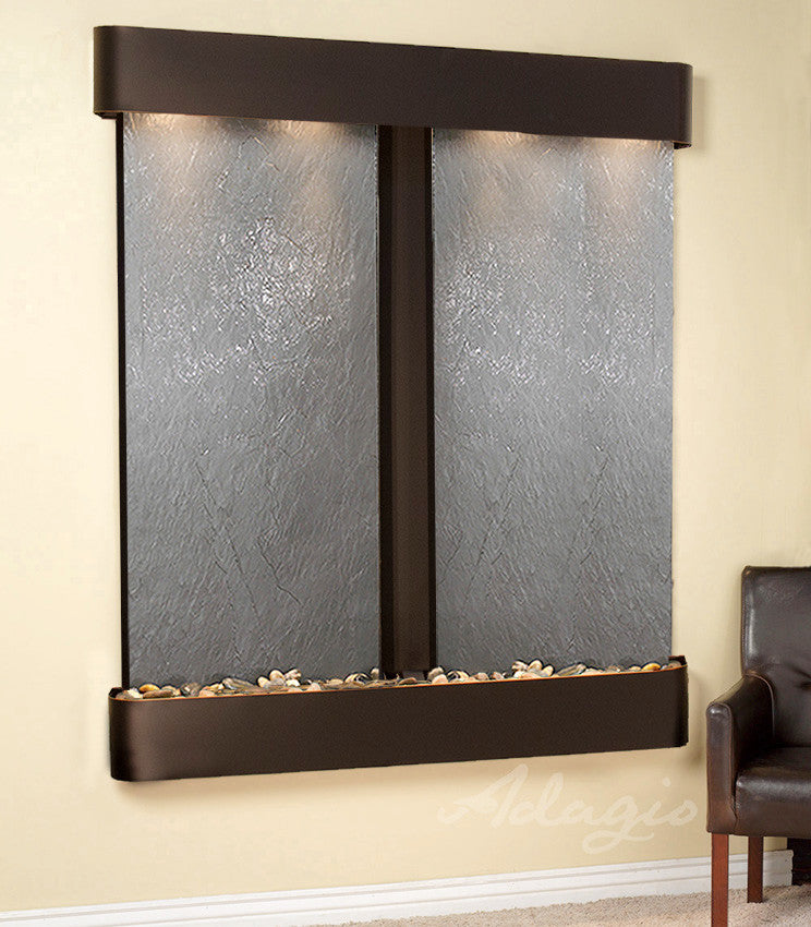 Cottonwood Falls Water Fountain, Black Featherstone, Blackened Copper, Round