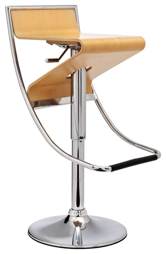 Modern Contemporary Dining Kitchen Wood Bar Stool Natural