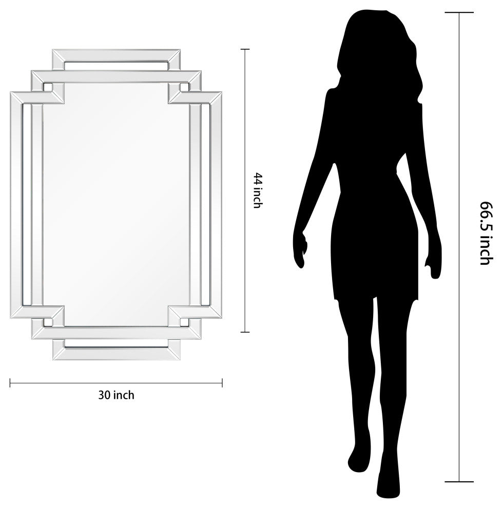 Crosspath Beveled Framed Wall Mirror