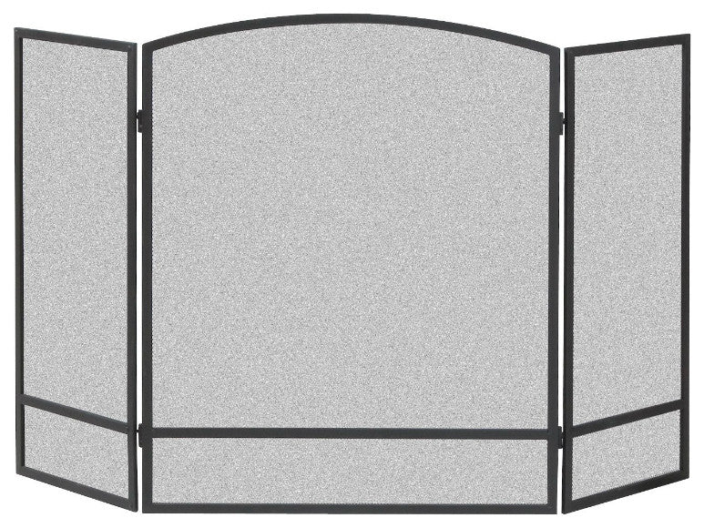 Panacea 15951 Double Bar 3-Panel Fireplace Screen, Powder-Coated Steel, Black