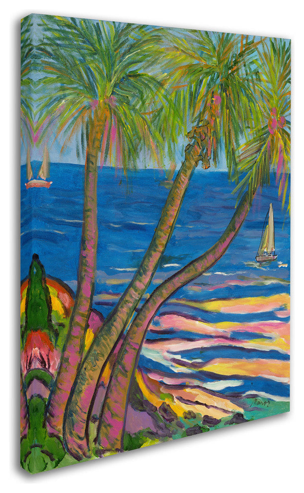 'Three Coconut Palms' Canvas Art by Manor Shadian