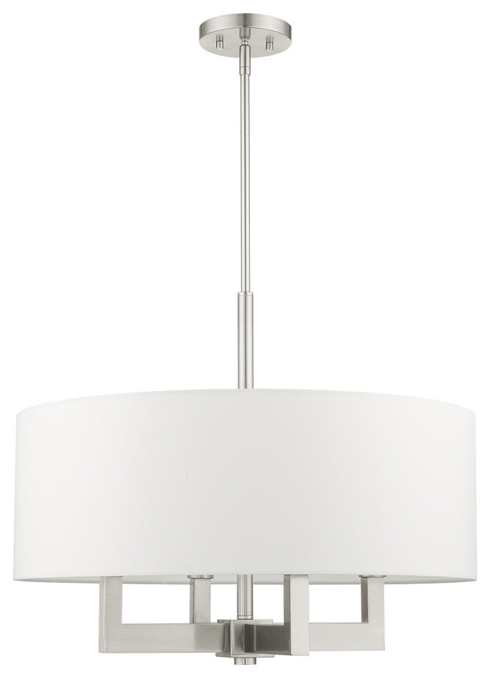 Livex Lighting Cresthaven 4 Light Brushed Nickel Chandelier
