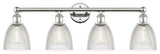 Castile 4-Light 33" Bath Vanity Light, Polished Nickel Finish, Clear Shade