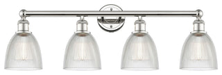 Castile 4-Light 33" Bath Vanity Light, Polished Nickel Finish, Clear Shade