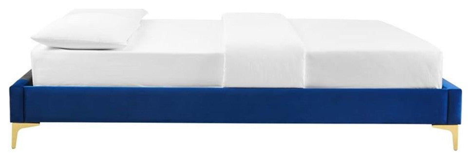Sutton Full Performance Velvet Bed Frame Navy