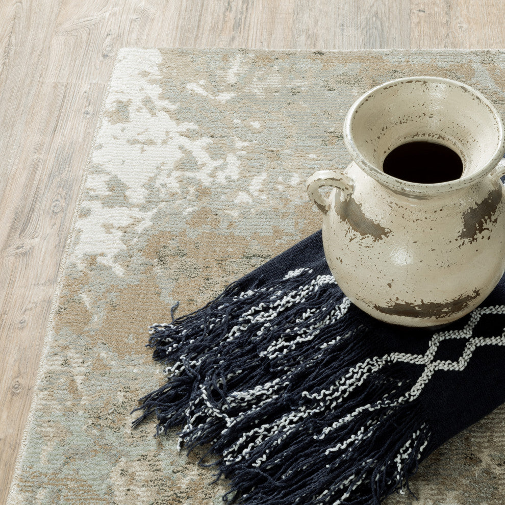 Elements Abstract Desert Beige/Grey Area Rug, 6'7"x9'6"