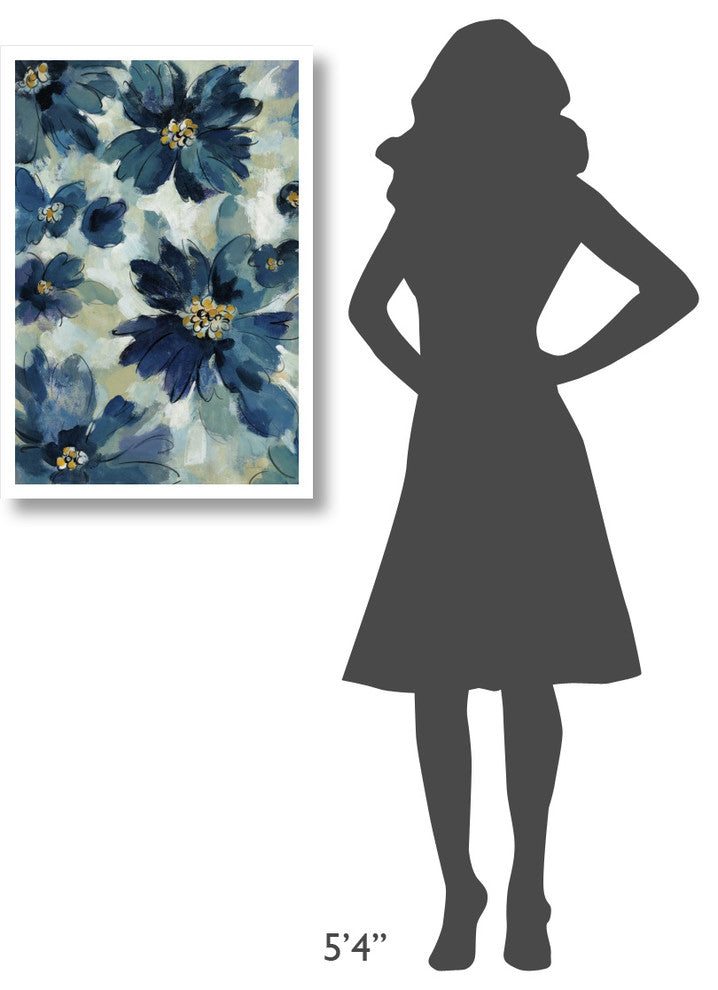 "Inky Floral I Crop" Digital Paper Print by Silvia Vassileva, 22"x32"