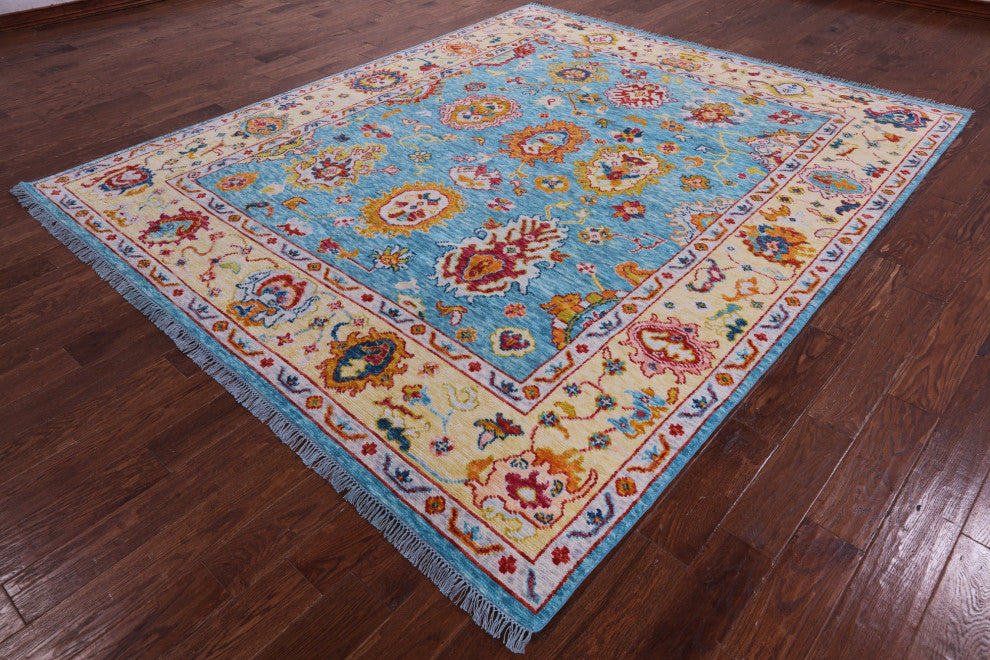 Handmade Turkish Oushak Wool Rug 8' 3" X 9' 10" - Q14829