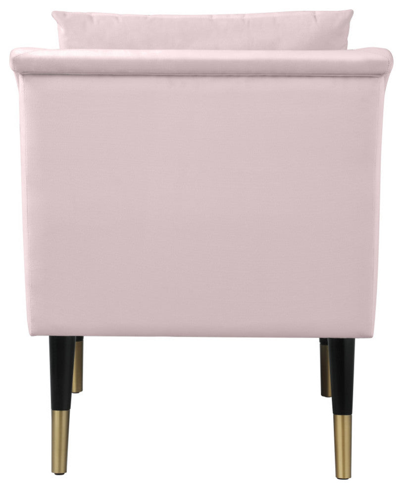 Elegante Velvet Upholstered Accent Chair, Pink