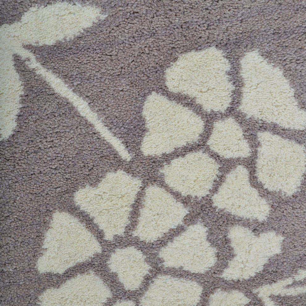 HAND TUFTED WOOL ECO-FRIENDLY AREA RUGS - Square,Beige White,Floral