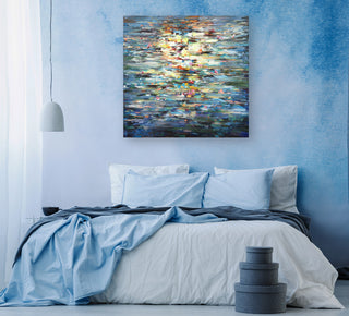 Abstract Water Reflection" Oil Paintingï¼Œmodern impressionist art