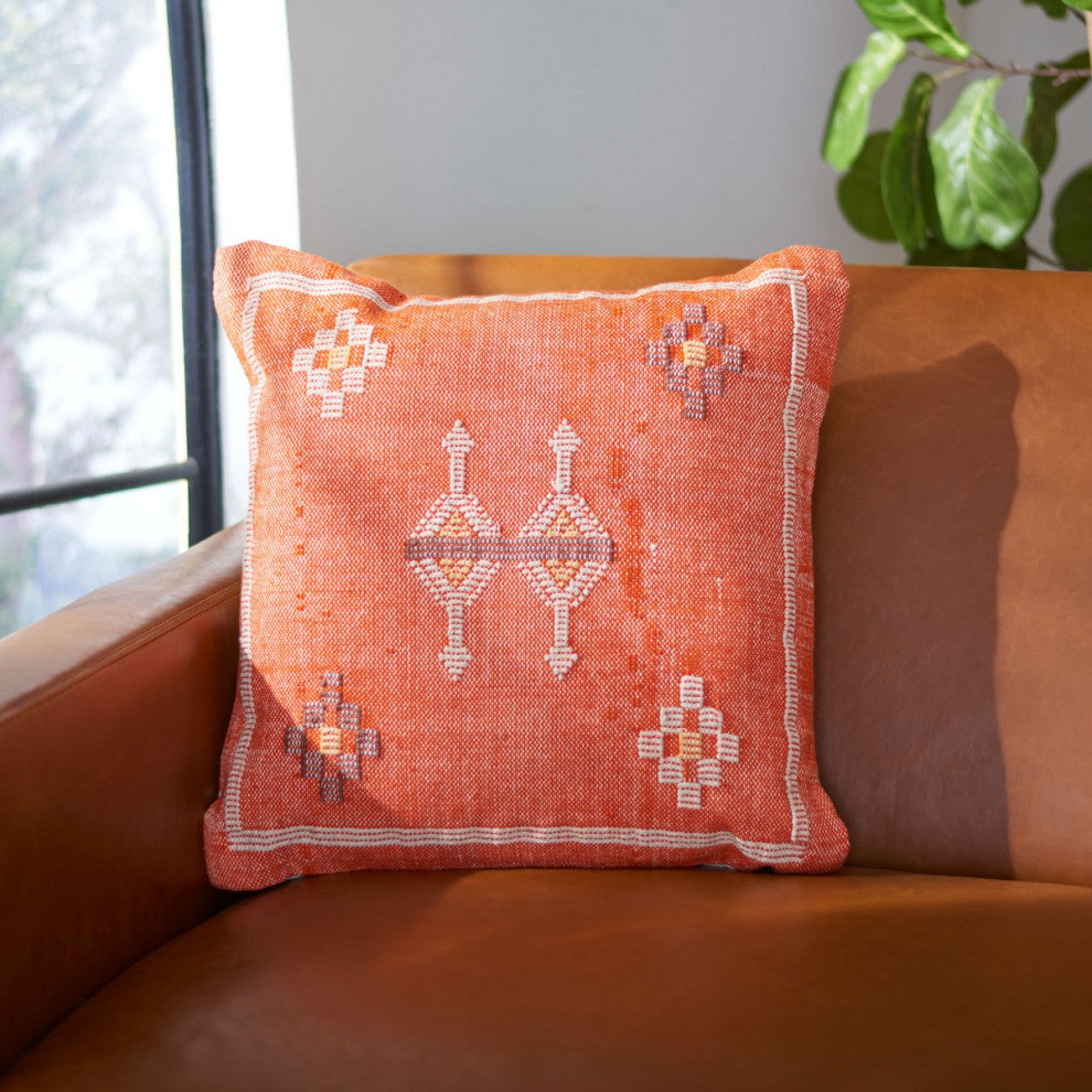 Safavieh Pyrra Pillow Orange 18" X 18"