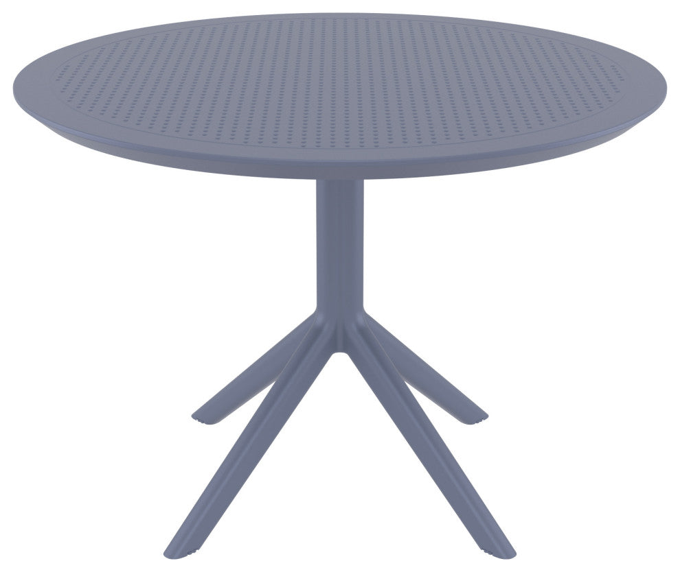 Sky Round Dining Table 42" Black, Dark Gray