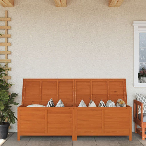 vidaXL Patio Storage Box Outdoor Cushion Storage with Lid Brown Solid Wood Fir