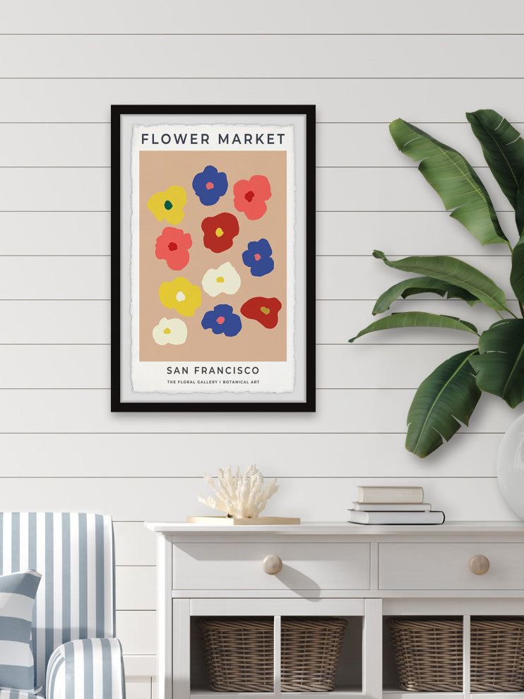 "Flower Market San Francisco" Framed Painting Print, 8x12