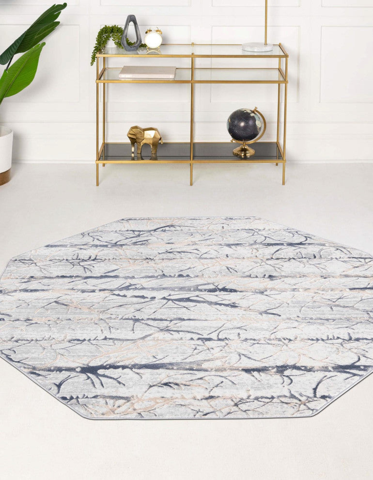 Unique Loom Anne Finsbury Rug, Gray, 5'3"x5'3"