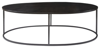 Uttermost 25152 Coreene 48"W Oval Modern Industrial Cocktail - Aged Black