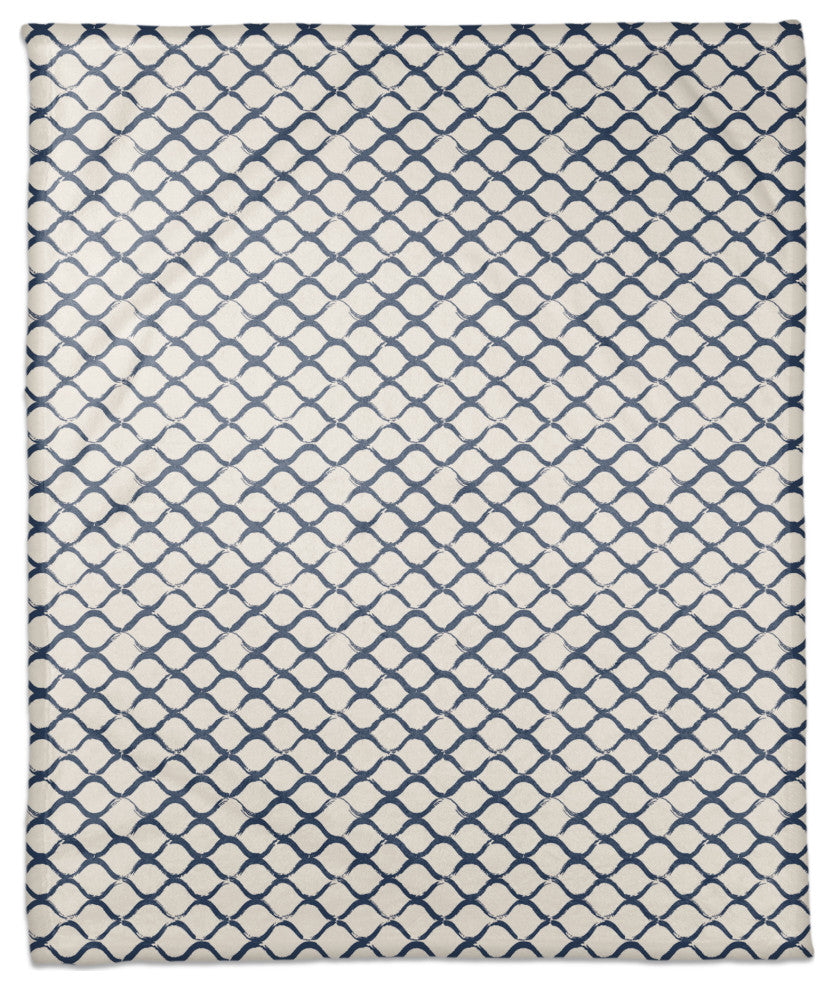 Fishnet Navy 50x60 Throw Blanket