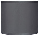 Classic Drum Faux Silk Lamp Shade, Gray, 12"