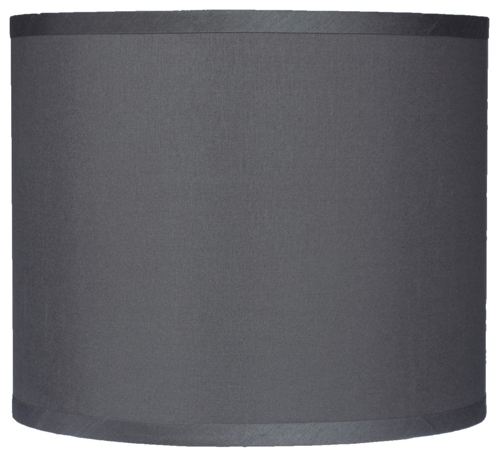 Classic Drum Faux Silk Lamp Shade, Gray, 12"