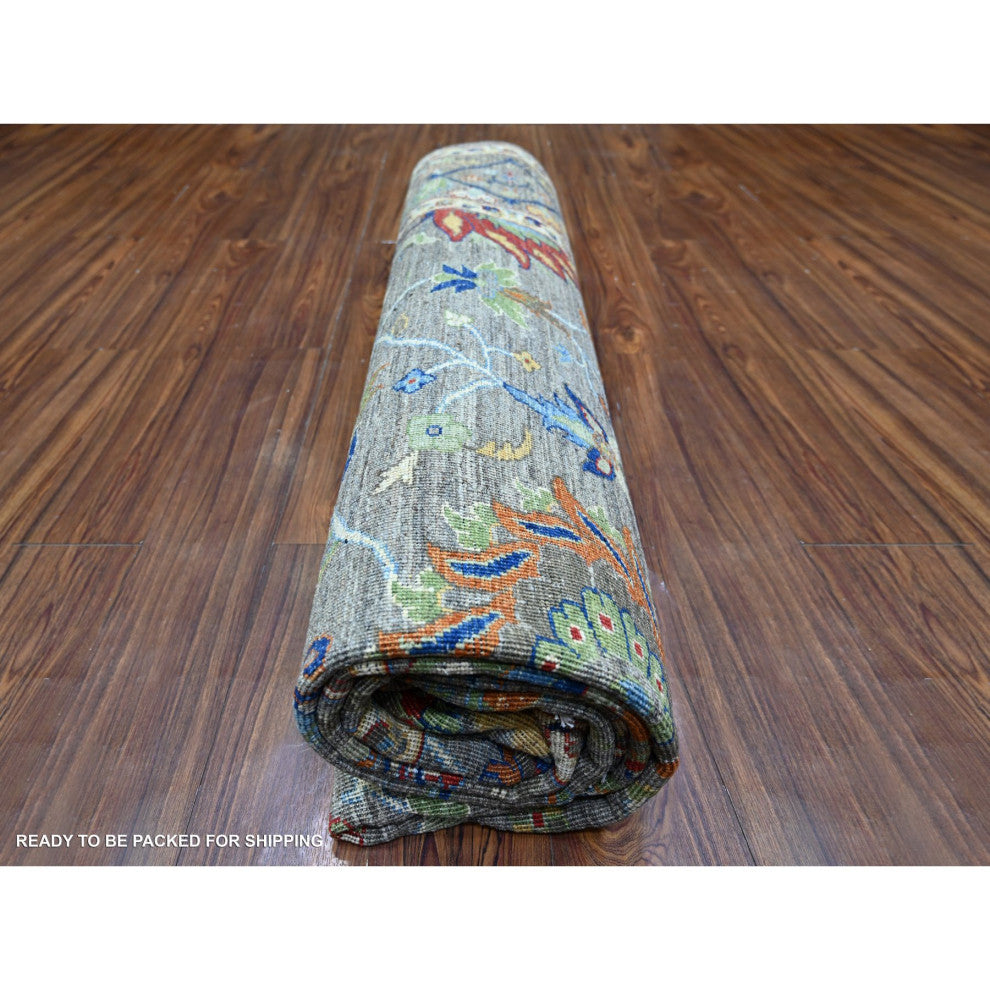 Dolphin Gray Hand Knotted Wool Aryana With Ziegler Mahal Oriental Rug 8'2"x9'9"