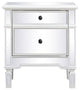 Elegant MF6-1016AW 24"Mirrored End Table, Antique White