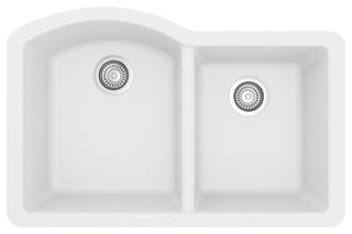 Karran USA QU-610 Quartz QU 32" Undermount Double Basin Quartz - White