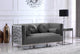 Opal Velvet Upholstered Loveseat, Gray