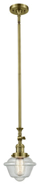 Small Oxford 1-Light LED Pendant, Antique Brass, Glass: Seedy