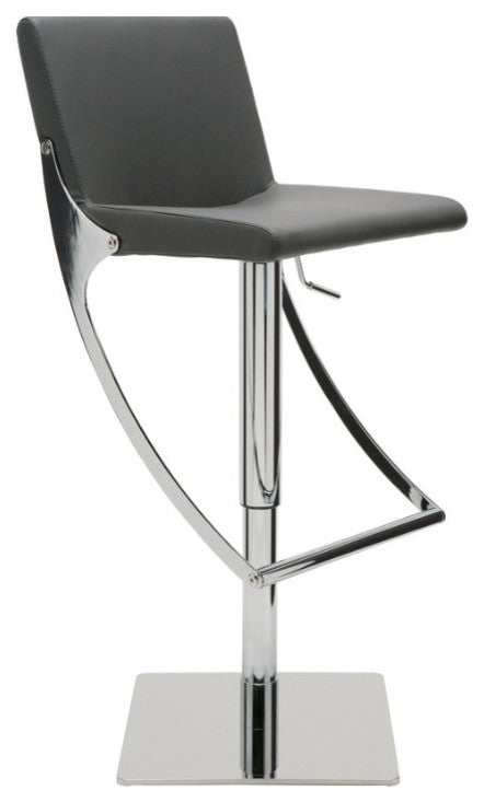 Swing Adjustable Barstool by Nuevo Living, Grey