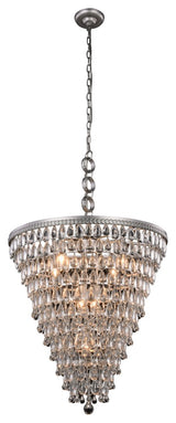 Nordic Pendant Lamp, Antique Silver Finish, 7 Lights