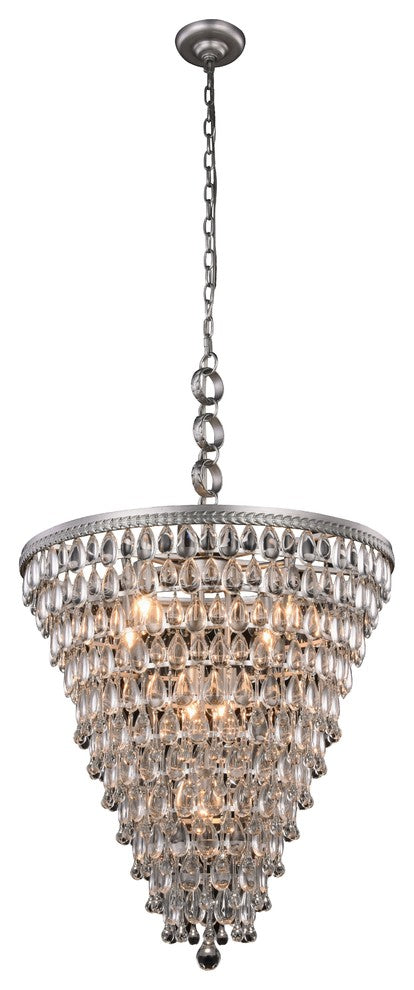 Nordic Pendant Lamp, Antique Silver Finish, 7 Lights