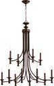 Rossington 12-Light Chandelier, Oiled Bronze