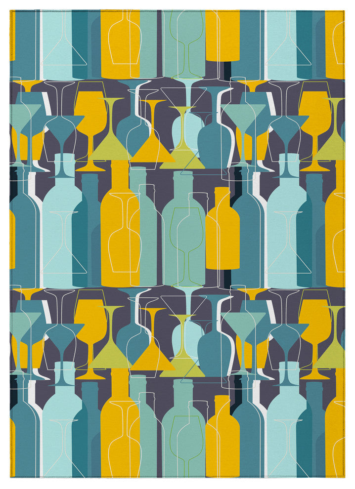 Indoor/Outdoor Kendall KE13 Ink Machine Washable 5' x 7'6" Rug