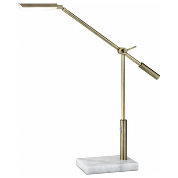 Sleek Brass Metal Adjustable And Dimmable Led Desk Lamp