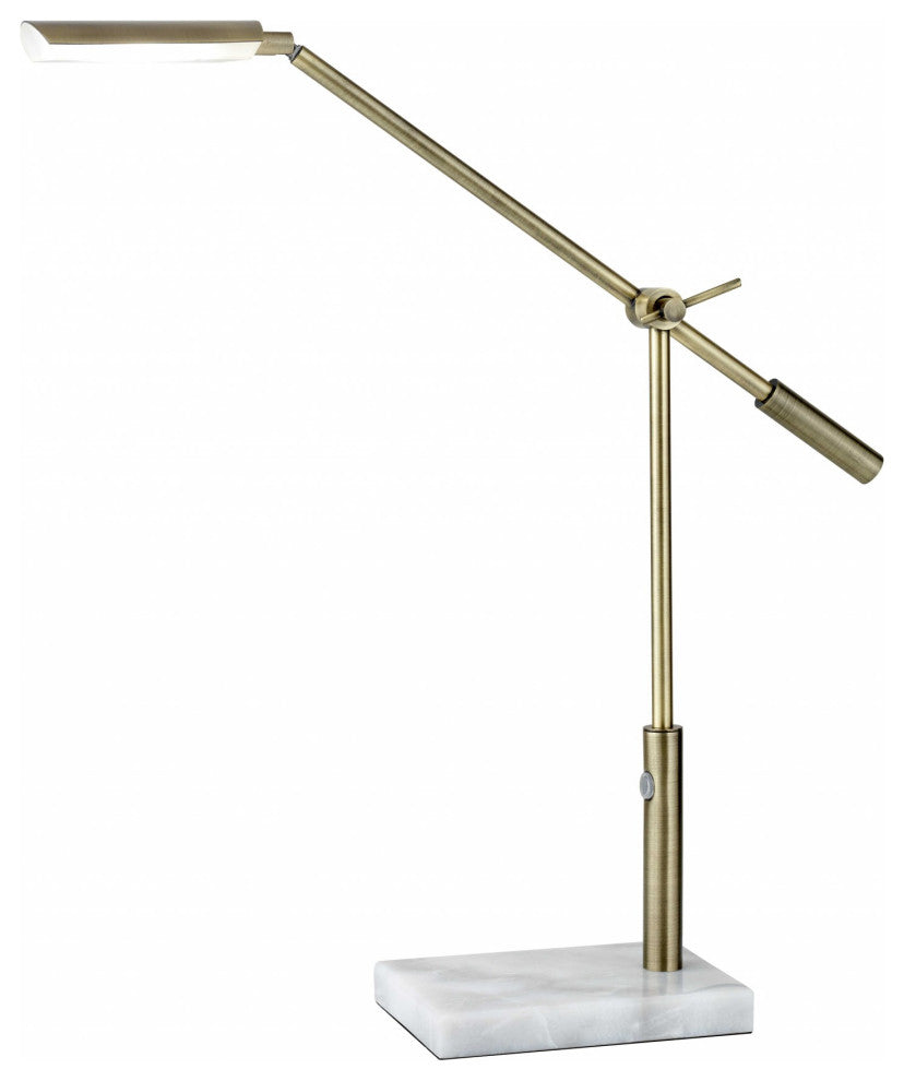 Sleek Brass Metal Adjustable And Dimmable Led Desk Lamp