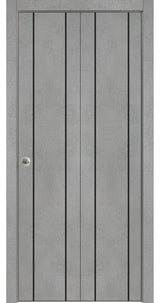 Bi-fold Doors 36 x 84 | Planum 0016 Concrete with  | Sturdy Tracks