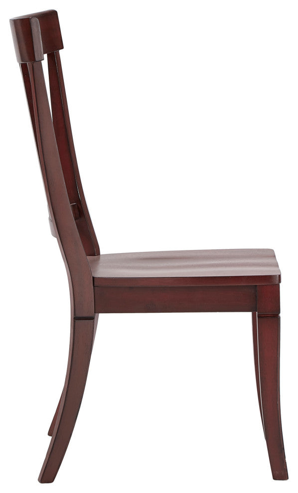 Arbor Hill Panel Back Wood Dining Chair, Set of 2, Berry Red