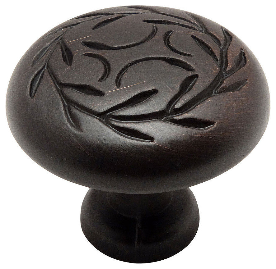 Leaf Cabinet Round Knob, Oil Rubbed Bronze, Set of 25