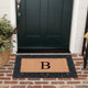 A1HC Rubber & Coir Floral Outdoor Durable Monogram Doormat 18"x30", Black, B