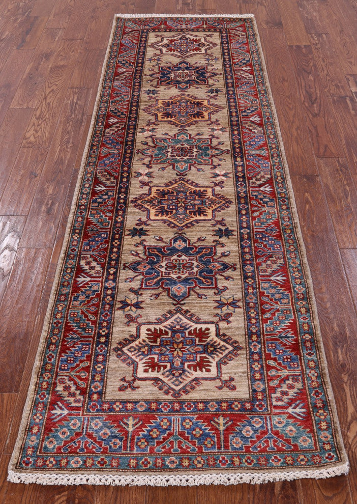 2' 9" X 8' 10" Runner Hand Knotted Super Kazak Wool Rug - Q12838